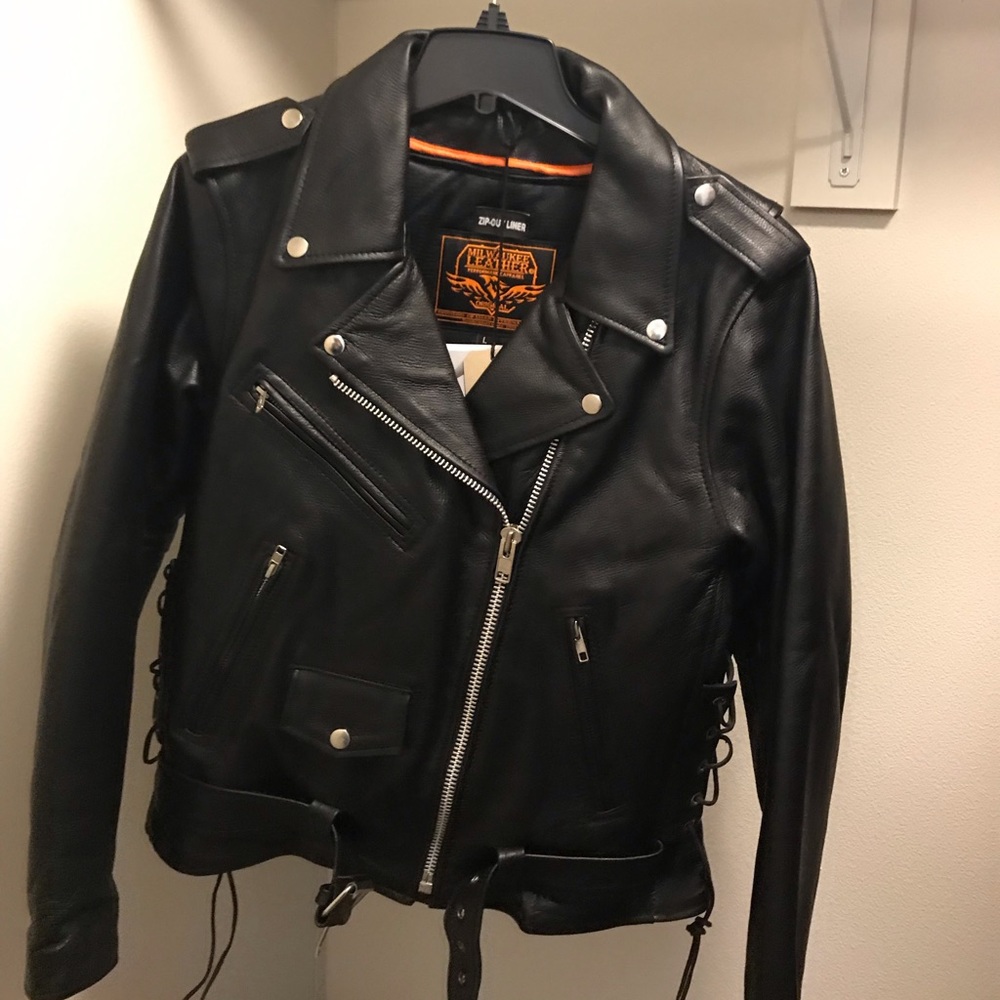 milwaukee leather asymmetrical motorcycle jacket